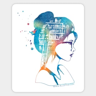 A Girl Who Loves Books Color Magnet